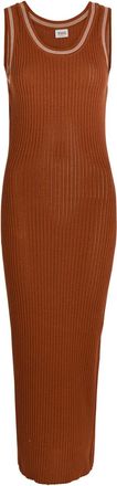 Tod's Scoop-neck Cotton-knit Midi Dress - Terracotta - S (UK8-10 / S)