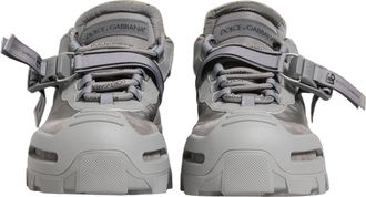 Dolce & Gabbana Gray Airmaster Panelled Low Top Men Sneakers Shoes Nylon Suede