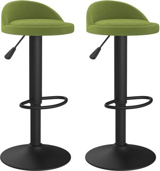 vidaXL Taburetes De Cocina 2 Uds Terciopelo Verde Claro Vidaxl