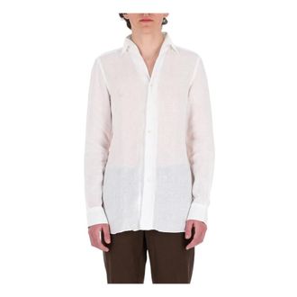 Finamore Casual Shirts, male, White, Size: 3XL Gaeta Shirt