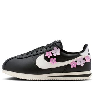 Nike (WMNS) Nike Cortez Leather Florette - Black Pink Rise IV5675-001