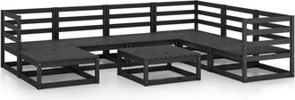 vidaXL Vidaxl - 8 Piece Garden Lounge Set Black Solid Pinewood