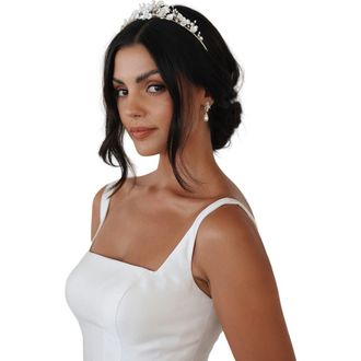 Untamed Petals Josephine Crystal Tiara in Gold at Nordstrom