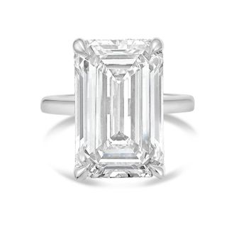 Diana M. Jewels 14kt white gold 5.00 ct lab grown emerald diamond solitaire ring