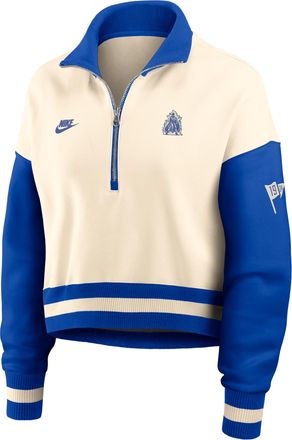 Nike Duke Legacy Nike Womens College Cropped Oversized 1/4-Zip Crew in Brown | 03O80JHPDUV-A6C