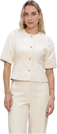 Modstr&ouml;m Vesmd Blazer - Dames - Zomerjassen - Beige - M - Polyester - Jassen