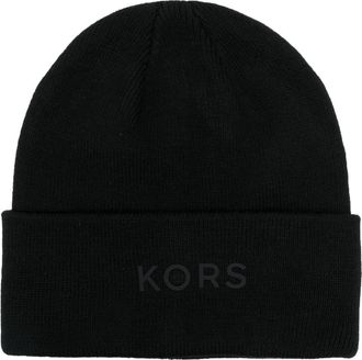 Michael Kors logo-print knitted hat - men - Acrylic - One Size - Black