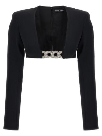 DAVID KOMA Top 3D Crystsal Chain And Square Neck