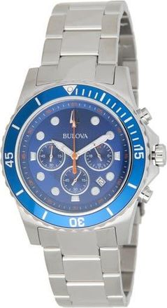 Bulova Mens Chronograph Watch, 44mm in Silver at Nordstrom Rack
