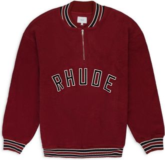 Rhude Vintage Red Varsity Quarter-Zip