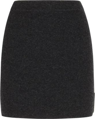 Alexander Wang Mini Rok met Gebreide Logo Patch - Dames - Korte rokken - Grijs - M - Rokken