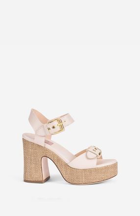 AGL Sista Buckles Platform Sandal in Milky at Nordstrom, Size 37.5