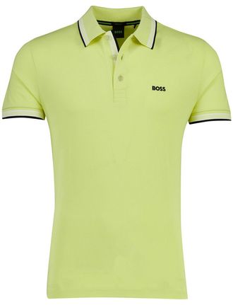 HUGO BOSS Korte mouw polo BOSS Green Paddy geel pique