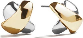 BaubleBar Melanie Mixed Metal Stud Earrings in Gold at Nordstrom