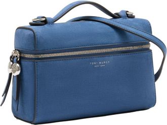 Tory Burch Womens Romy Slim Top Handle Bag Blue Cowhide