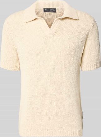 Marc O'Polo Regular Fit Strick-Shirt mit Polokragen in Offwhite, Gr&ouml;&szlig;e XXXL