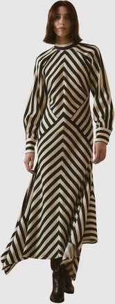 Karen Millen Fluid Stripe Maxi Dress in Mono at Nordstrom, Size 10