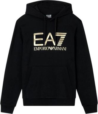 Emporio Armani Logo Series Stretch-Cotton Hooded Sweatshirt - Heren - Hoodies - Zwart - S - Katoen - Hoodies & sweatvesten