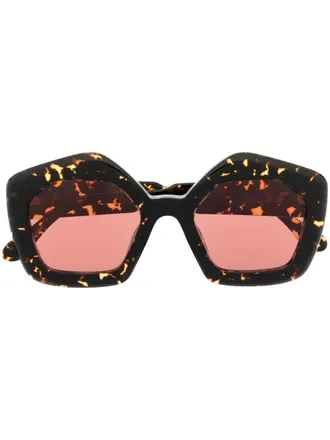 Marni Eyewear MHL pentagon zonnebril - Bruin