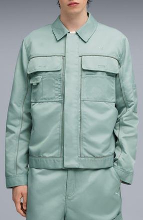 Puma Special Items PUMA Gear Nylon Twill Jacket in Light Moss at Nordstrom, Size Xx-Large