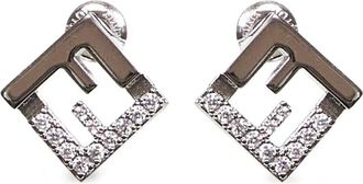 Fendi Forever logo earrings - Silver
