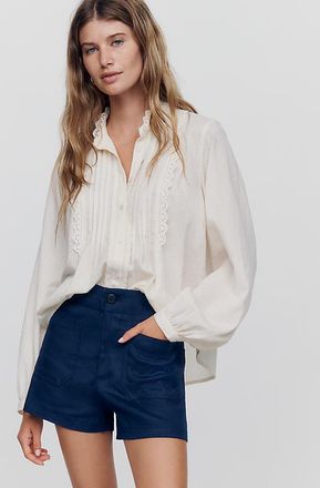 Maeve Colette Linen Stretch High-Rise Shorts