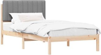 vidaXL Estructura De Cama Con Cabecera Tapizada Gris Claro Vidaxl