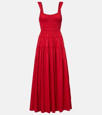 D&ocirc;en D&ocirc;en Clover shirred cotton poplin maxi dress