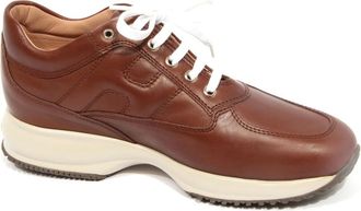 Hogan Sneakers, female, Brown, 2 1/2 UK, Interactive Leather Shoe
