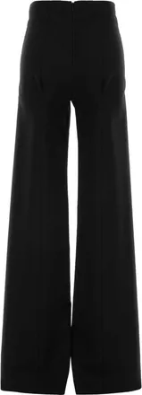 Gucci Womens Stretch Wool Blend Wide-Leg Trousers Black Mix