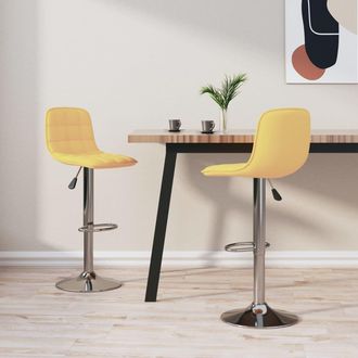 vidaXL Taburetes De Cocina 2 Unidades Tela Amarillo Vidaxl