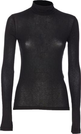 Mar De Margaritas Top a collo alto con maniche lunghe - Nero