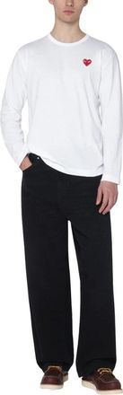 Comme Des Gar&ccedil;ons T-shirt met lange mouwen en ronde hals - Heren - Longsleeves - Wit - XL - Katoen - Tops