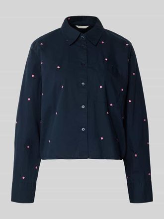 Tom Tailor Denim Boxy Fit Hemdbluse aus reiner Baumwolle in Marine, Gr&ouml;&szlig;e XL