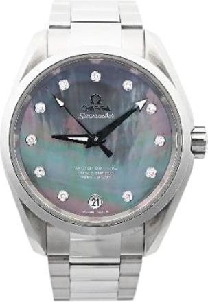 Omega Pre-owned Seamaster Aquaterra 231.10.39.21.57.001 - Dames - Vintage Horloges - Zwart - ONE Size - Leer - Vintage