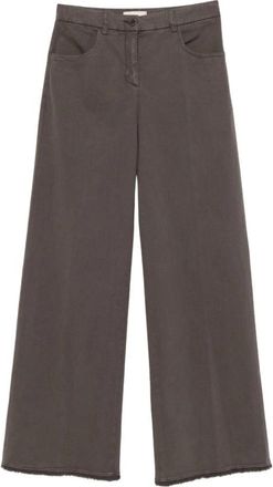 Via Masini 80 Bruine Gescheurde Broek - Dames - Wijde Broeken - Bruin - L - Broeken
