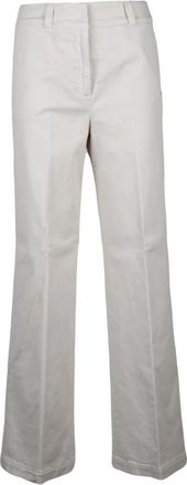 PESERICO Pantalone - Dames - Straight fit broeken - Wit - L - Katoen - Broeken