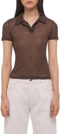 Helmut Lang Zerosca Sheer Modal Twisted Polo in Bistre at Nordstrom, Size X-Small
