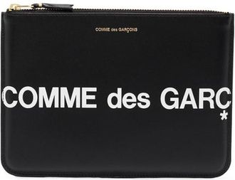 Comme Des Gar&ccedil;ons Black Logo Solid Wallet