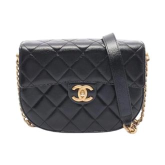 Chanel Pre-owned Matelasse Leren Schoudertas - Dames - Pre-owned - Zwart - Maat: ONE Size Leer