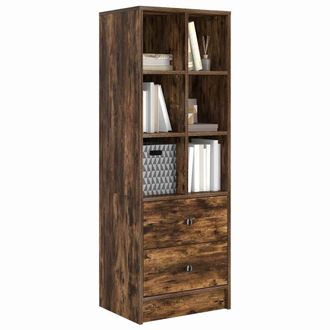 Berkfield Home Smoked Oak Shelving Unit Smoked Oak Engineered Wood Medium in Brown