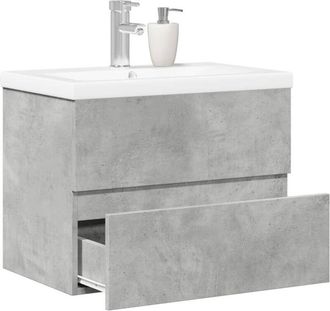 vidaXL Vidaxl - Set Muebles De Ba&ntilde;o 2 Piezas Madera Contrachapada Gris Hormig&oacute;n