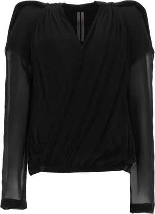 Rick Owens Maria Jacket - Dames - Blouses - Zwart - XS - Katoen - Overhemden