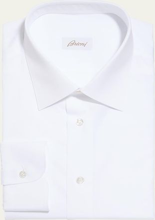 Brioni Wardrobe Essential Solid Dress Shirt, White