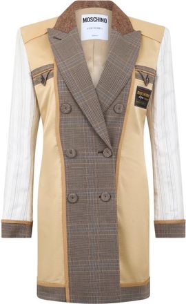 Moschino Lange Double-Breasted Jas - Dames - Mantel - Beige - 2XL - Wol - Jassen