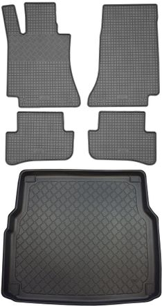 OEM Juego De Alfombrillas De Goma Para Coche Y Maletero Para Mercedes Clase C W205 T Estate (5 Puertas) Desde Octubre De 2014