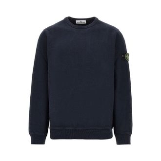Stone Island Crewneck cotton sweatshirt with Logo Badge Man XXL
