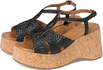 Seychelles Nolia Leather Platform Sandal Womens Wedge Shoes Black : 8.5 M