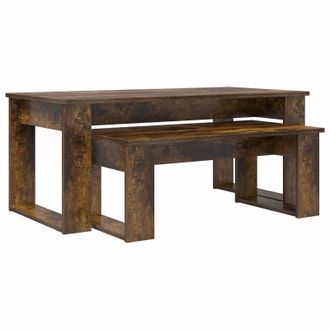 vidaXL Juego De Mesas De Centro 2 Pcs Roble Ahumado Vidaxl