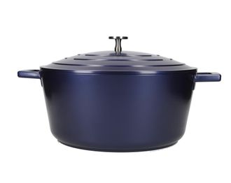 MasterClass Cazuela Con Tapa, Grande 5l/28 Cm, Aluminio Fundido Ligero, Apta Para Horno Y Placa De Inducci&oacute;n, Azul